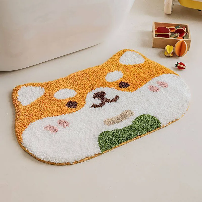 Plush Smiley Face Bath Mat