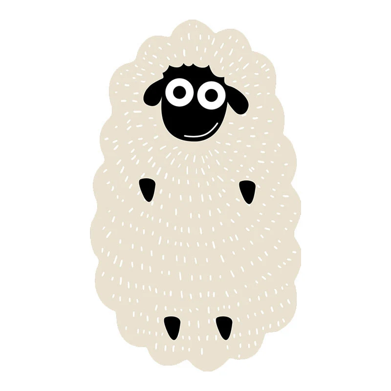 Plush Sheep Shape Bath Mat