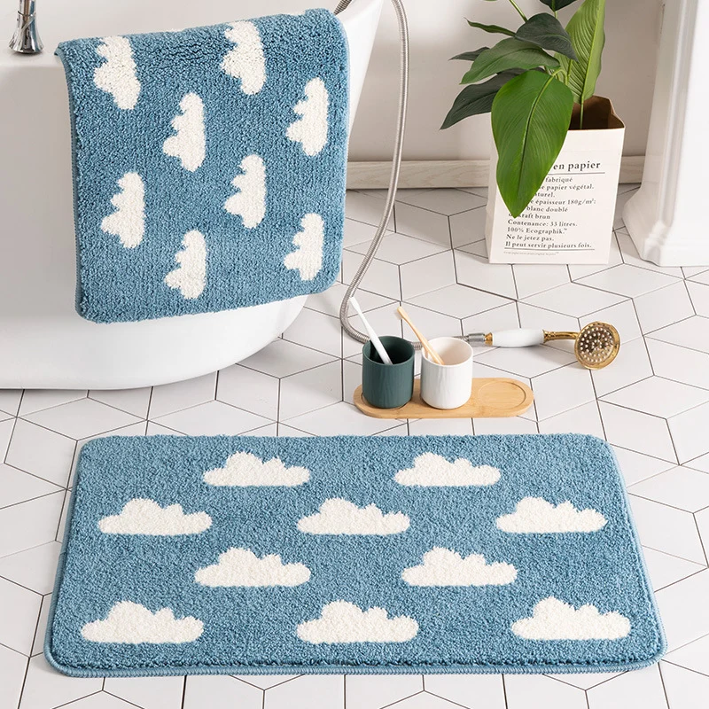 Plush Diamond Pattern Bath Mat