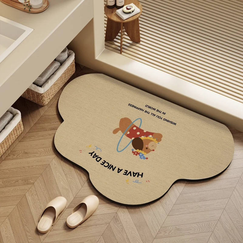 Playful dog-themed bath mat