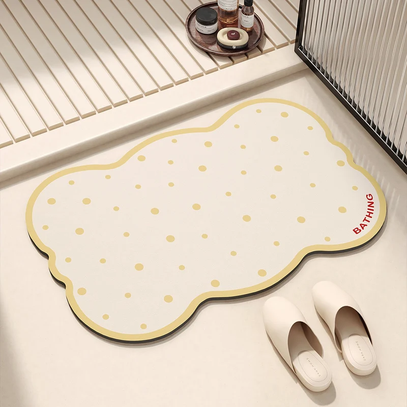 Playful dog-themed bath mat