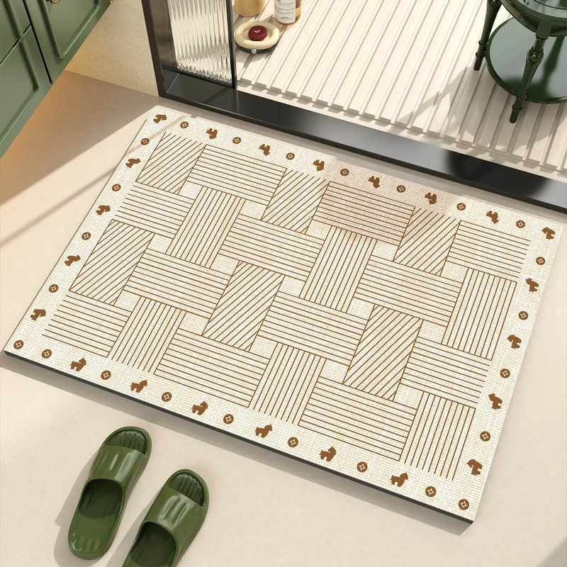 Playful dog-themed bath mat