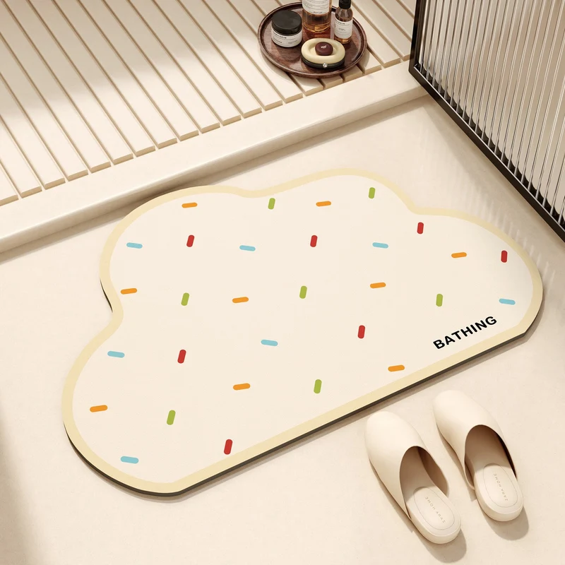 Playful dog-themed bath mat