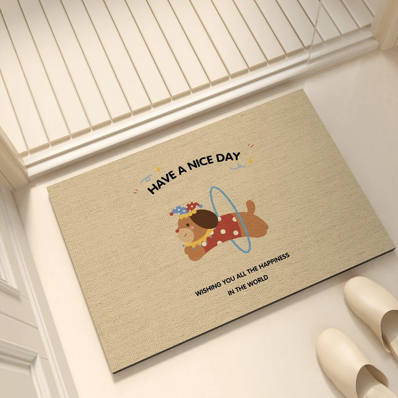 Playful dog-themed bath mat