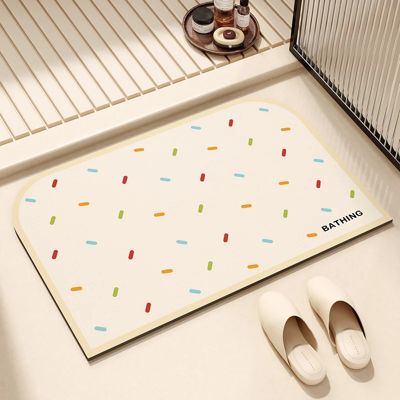 Playful dog-themed bath mat