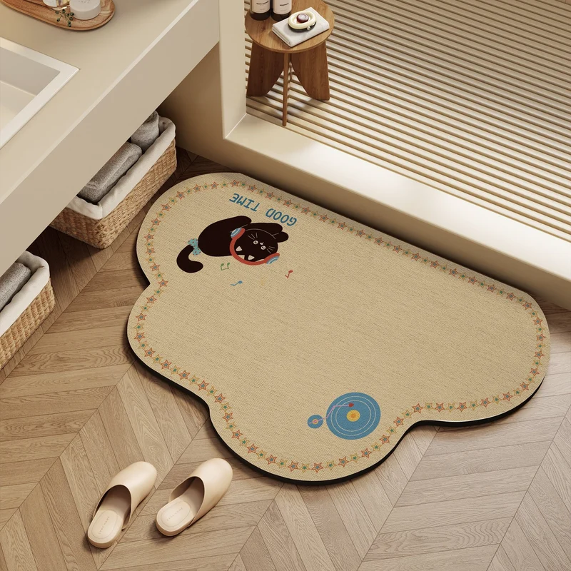Playful dog-themed bath mat