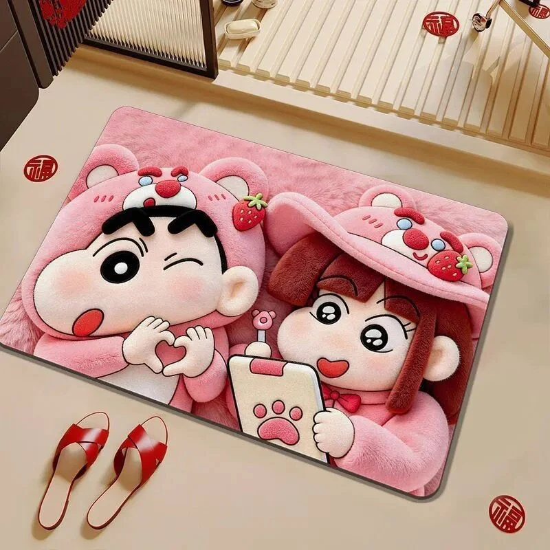 Playful cartoon-themed bath mat