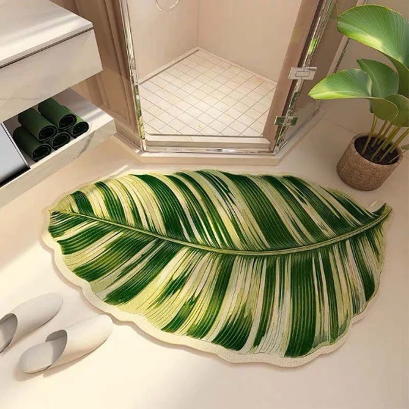 Leaf-Shaped Decorative Rug