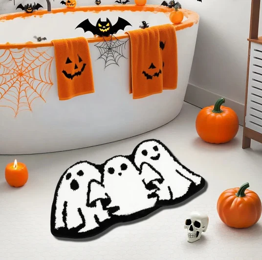 Halloween Theme Plush Bath Mat