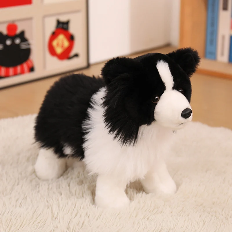 Realistisches Border Collie Weiches Plüschtier mit Flauschigem Langhaar Karnz