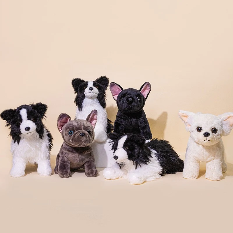 Realistisches Border Collie Weiches Plüschtier mit Flauschigem Langhaar Karnz