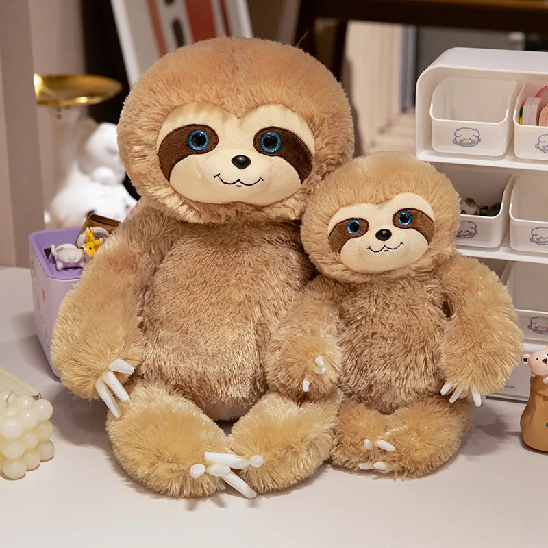 Plüsch Sitzende Faultier Kuschelgefährte mit Beweglichen Gliedmaßen und Gesticktem Gesicht Karnz