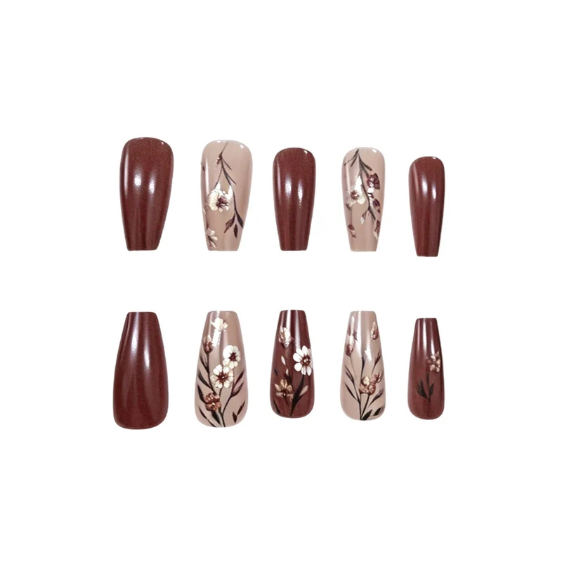Floral Design Acrylic Nail Enhancements Stornfield