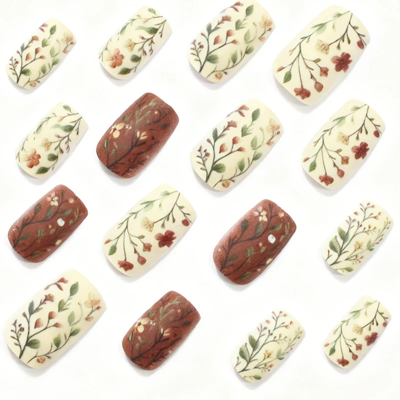 Floral Design Acrylic Nail Art Stornfield