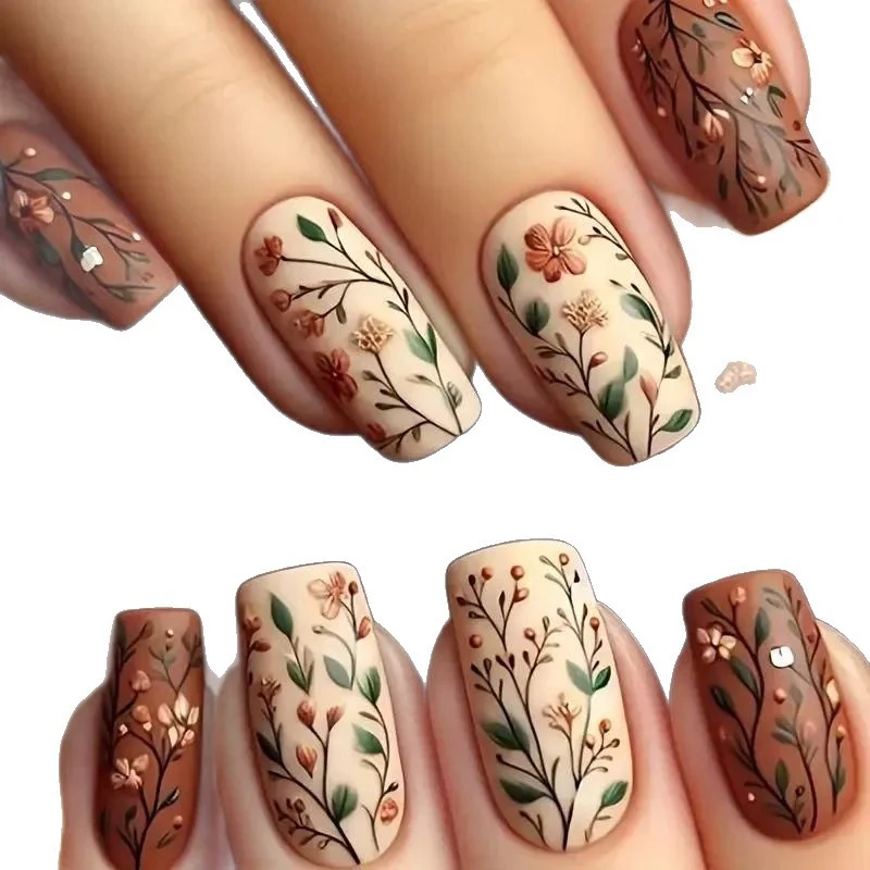 Floral Design Acrylic Nail Art Stornfield