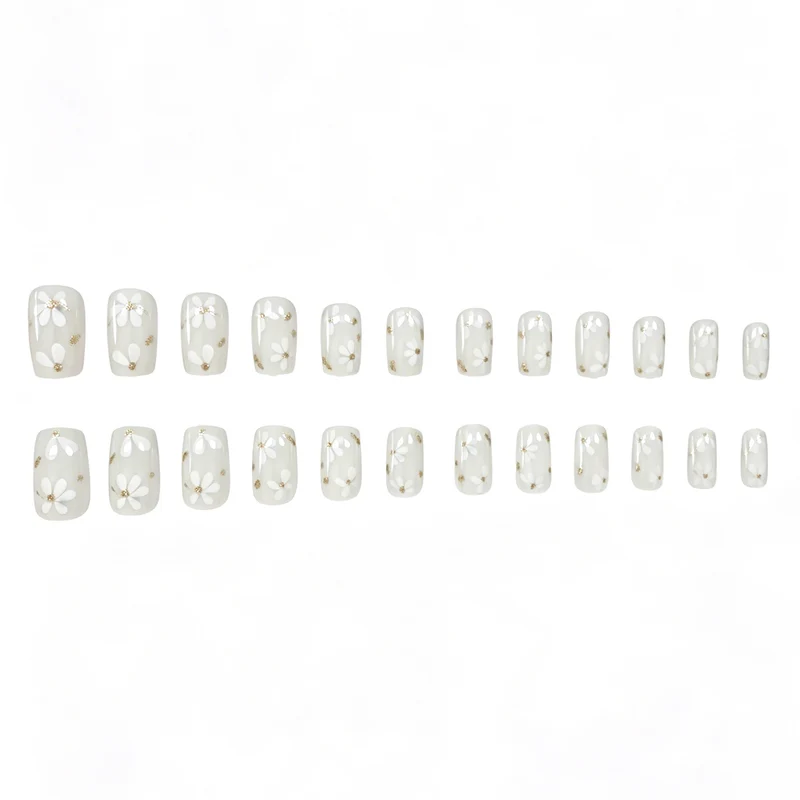 Floral Decorated Acrylic Nail Art Extensions Stornfield