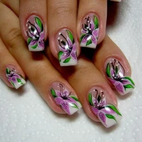 Floral Art Nail Enhancements Stornfield