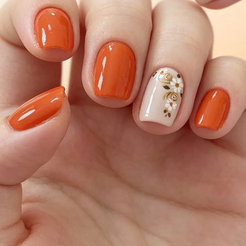 Floral Art Acrylic Nail Set Stornfield