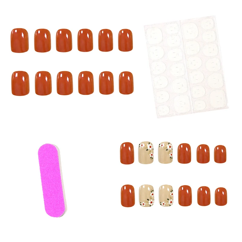 Floral Art Acrylic Nail Set Stornfield