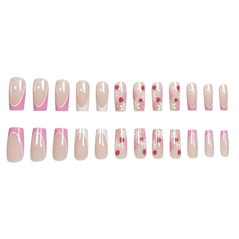 Floral Art Acrylic Nail Extensions Stornfield