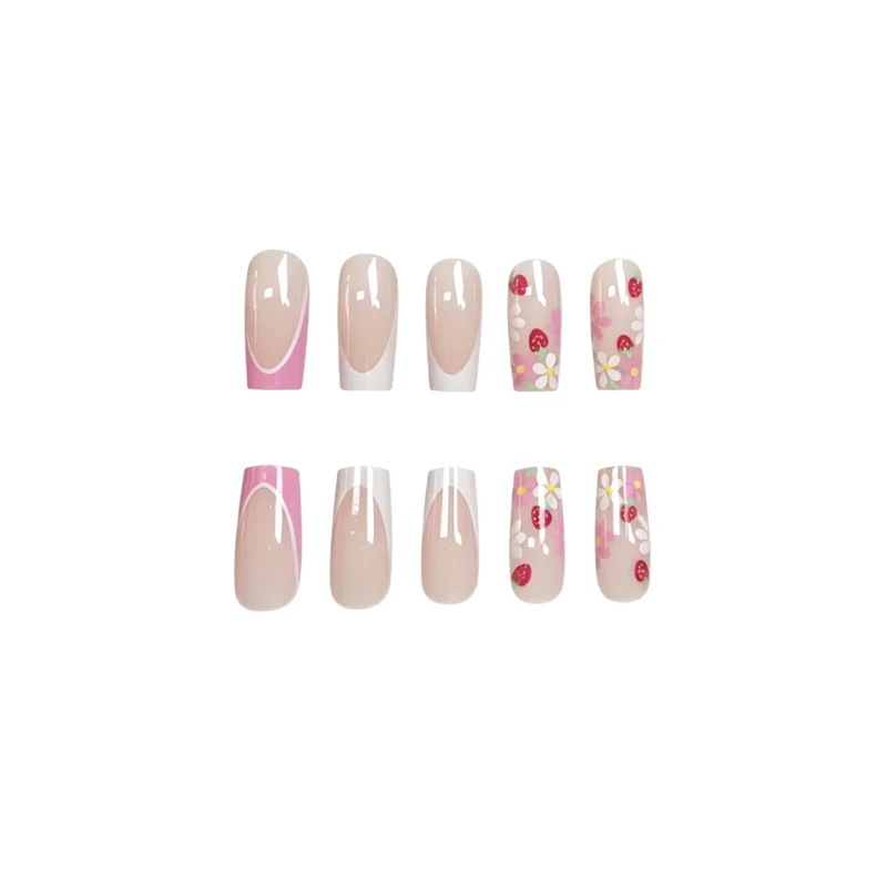 Floral Art Acrylic Nail Extensions Stornfield