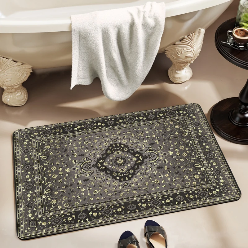 Flower Print Bath Mat