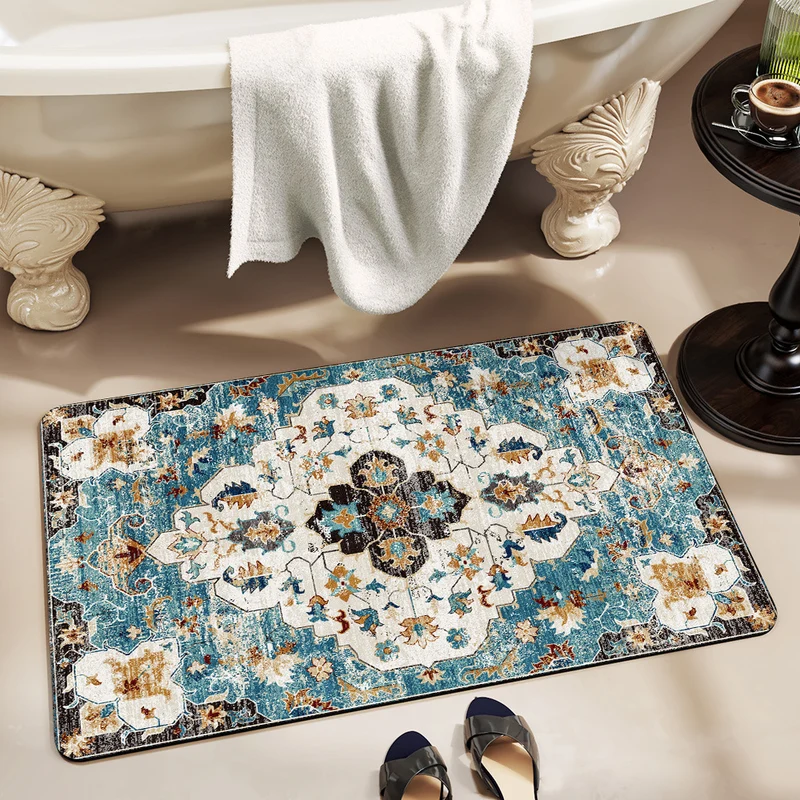 Flower Print Bath Mat