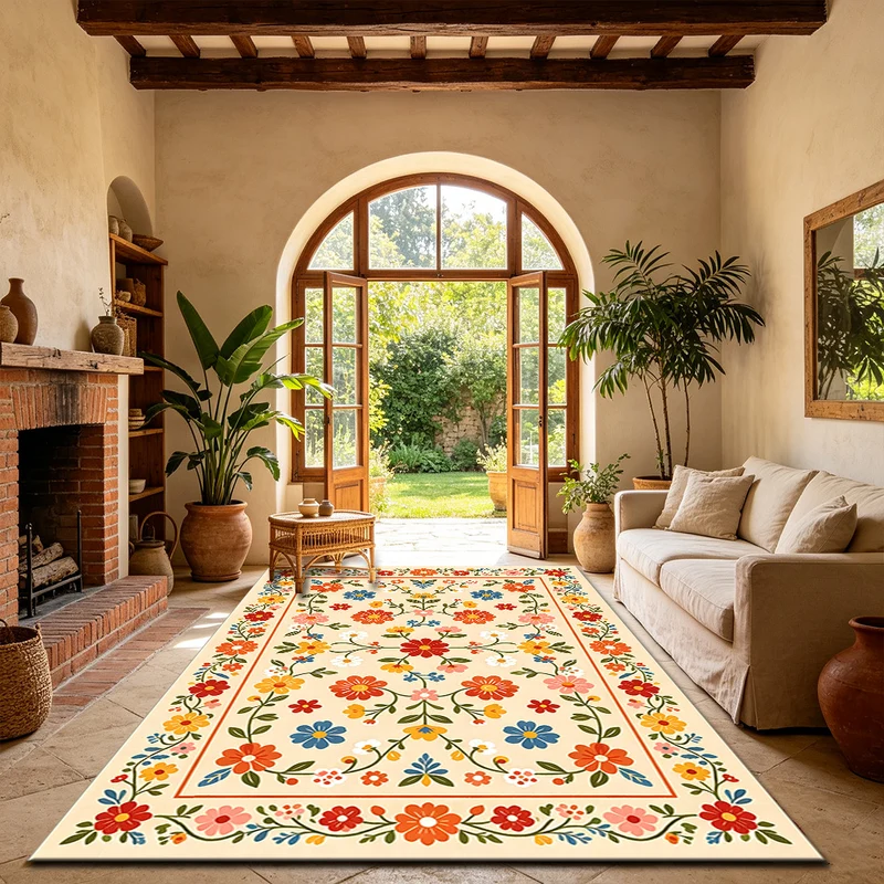 Flower pattern decorative carpet
