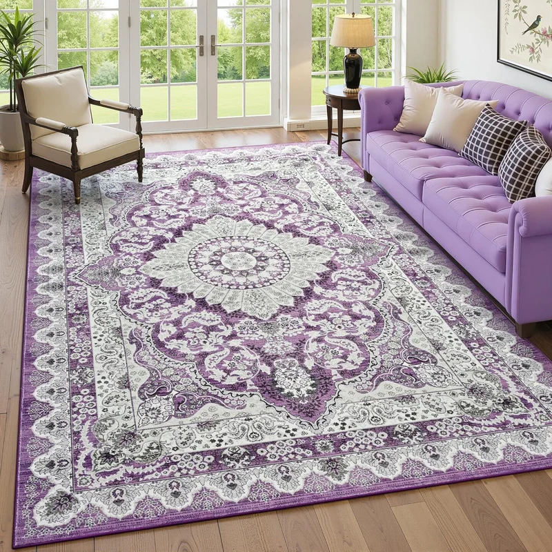 Elegant Vintage-inspired Polyester Rug