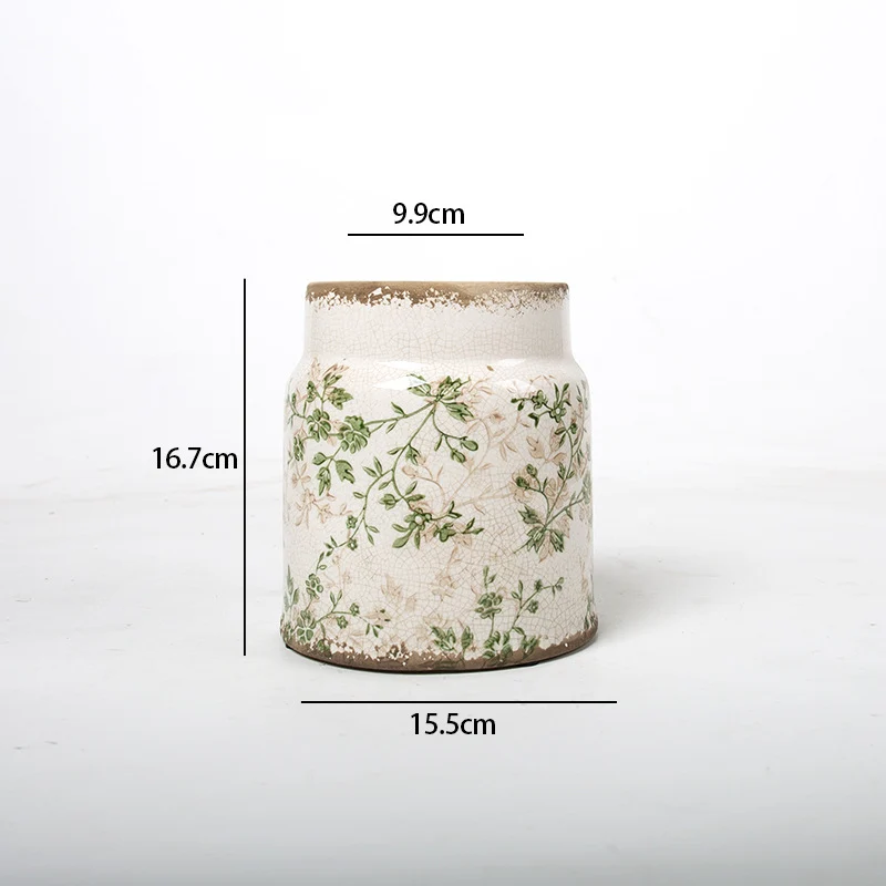Deko Blumentopf mit floraler Verzierung Karnz