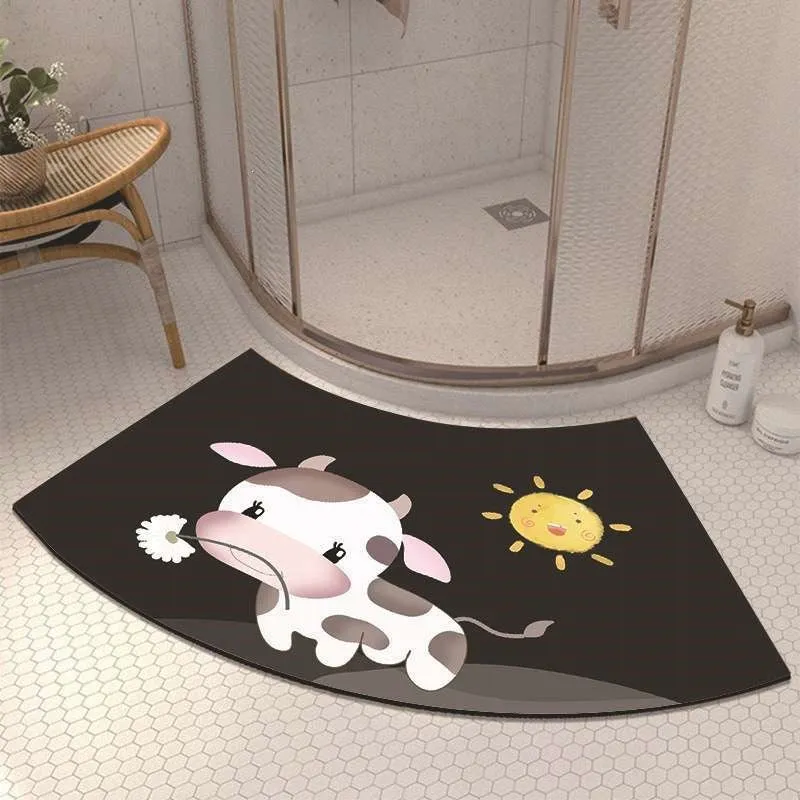 Cute Cow Theme Bath Mat