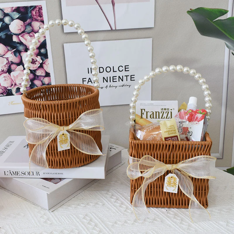 Elegante Handgefertigte Rattan Tragetasche Karnz