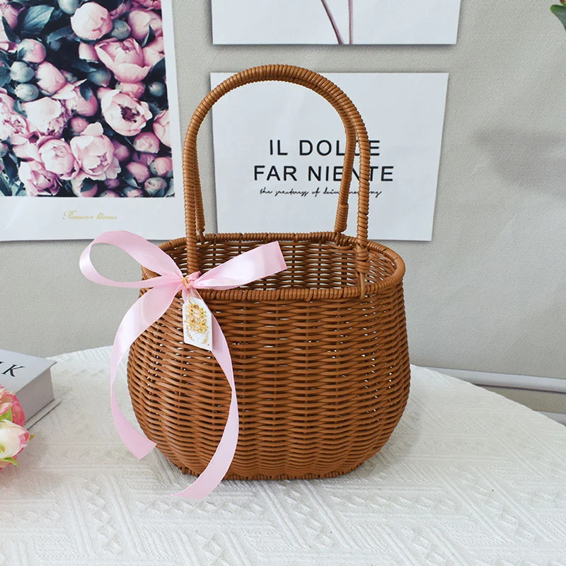 Elegante Handgefertigte Rattan Tragetasche Karnz
