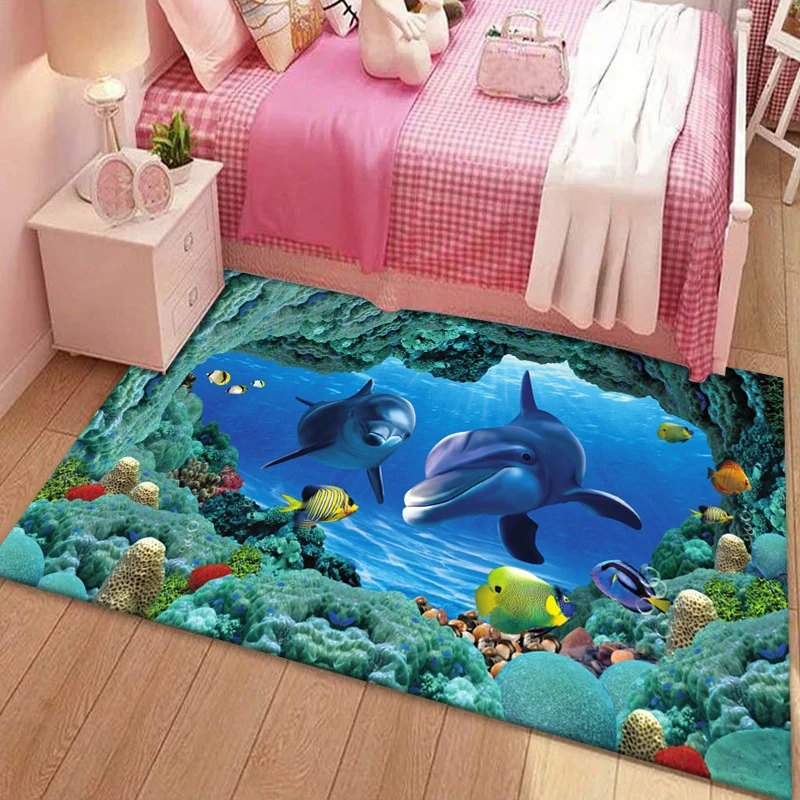 Coral Reef Ocean Scene Rug