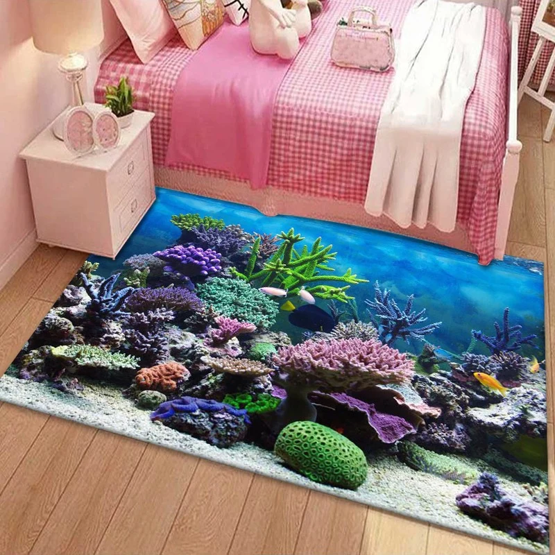 Coral Reef Ocean Scene Rug