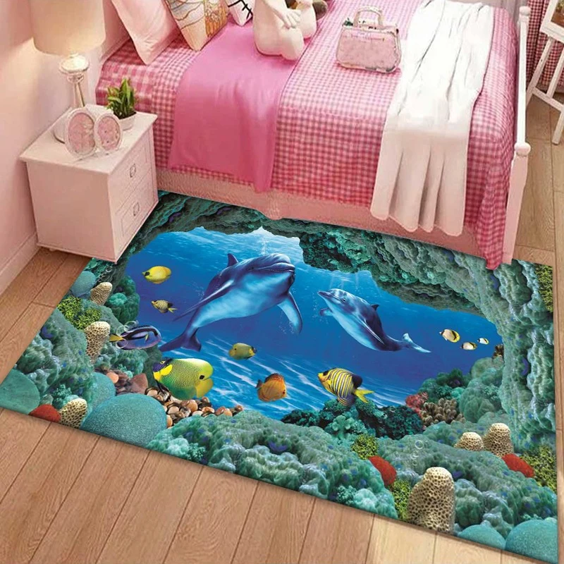 Coral Reef Ocean Scene Rug