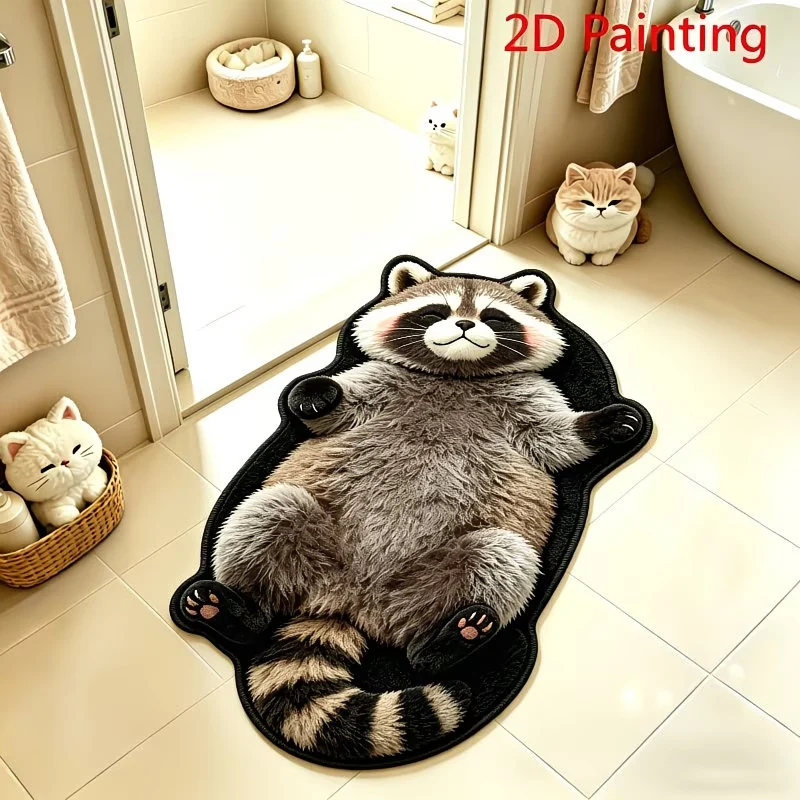 Cat-shaped Plush Rug