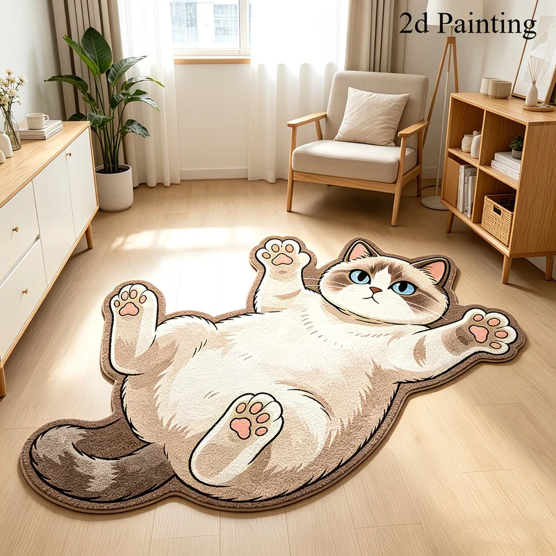 Cat-shaped Decorative Rug