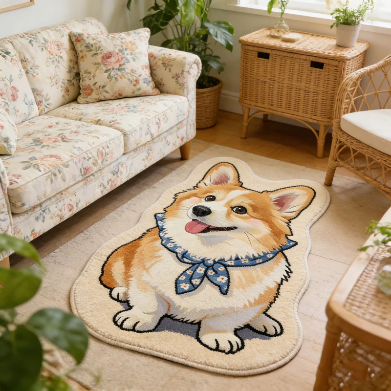 Cartoon Dog Theme Rug
