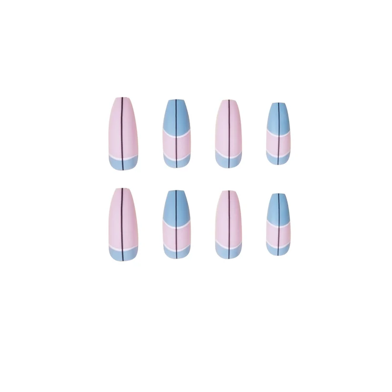 Trendy Stiletto Nails with Geometric Design Stornfield