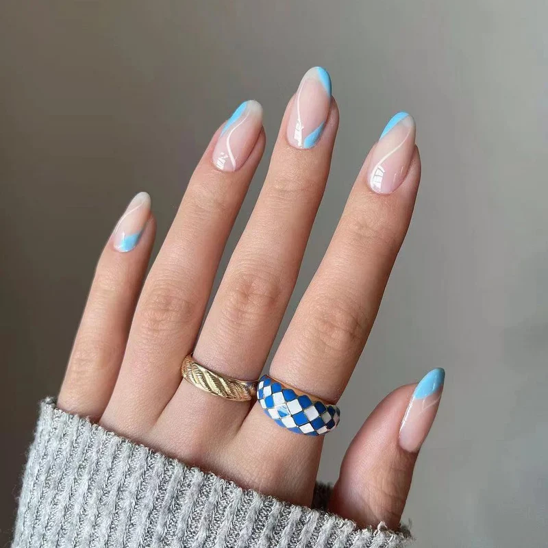 Trendy Nail Art with Modern Wave Pattern Stornfield