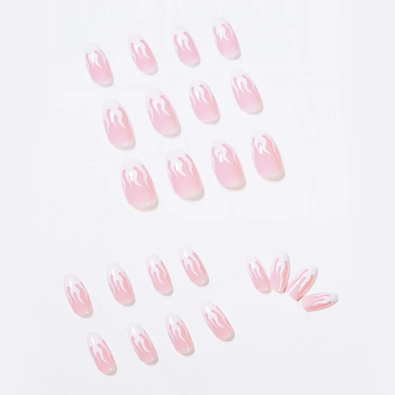 Trendy artificial nails with stylish flame design Stornfield