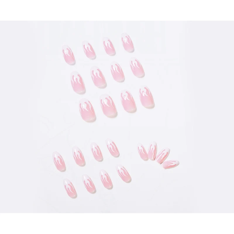 Trendy artificial nails with stylish flame design Stornfield