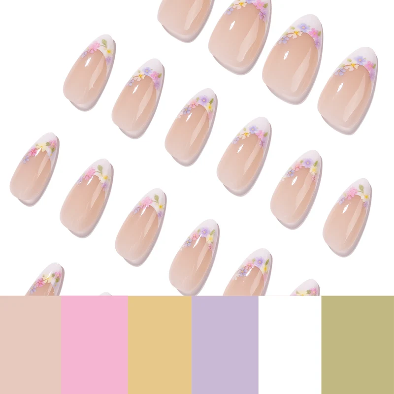 Stylish stiletto nails with floral design Stornfield
