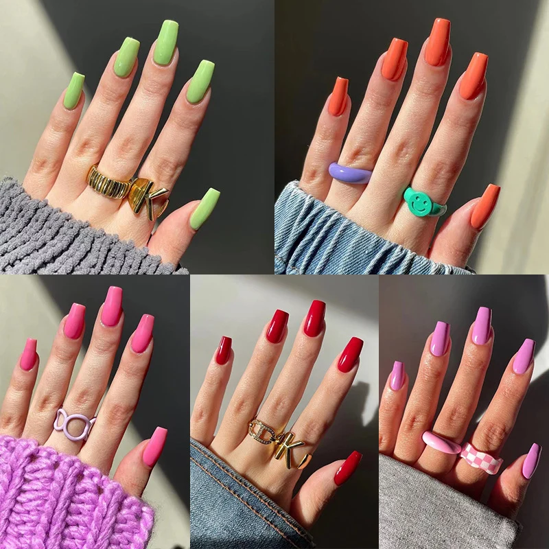 Stylish artificial nails in elegant gloss finish Stornfield