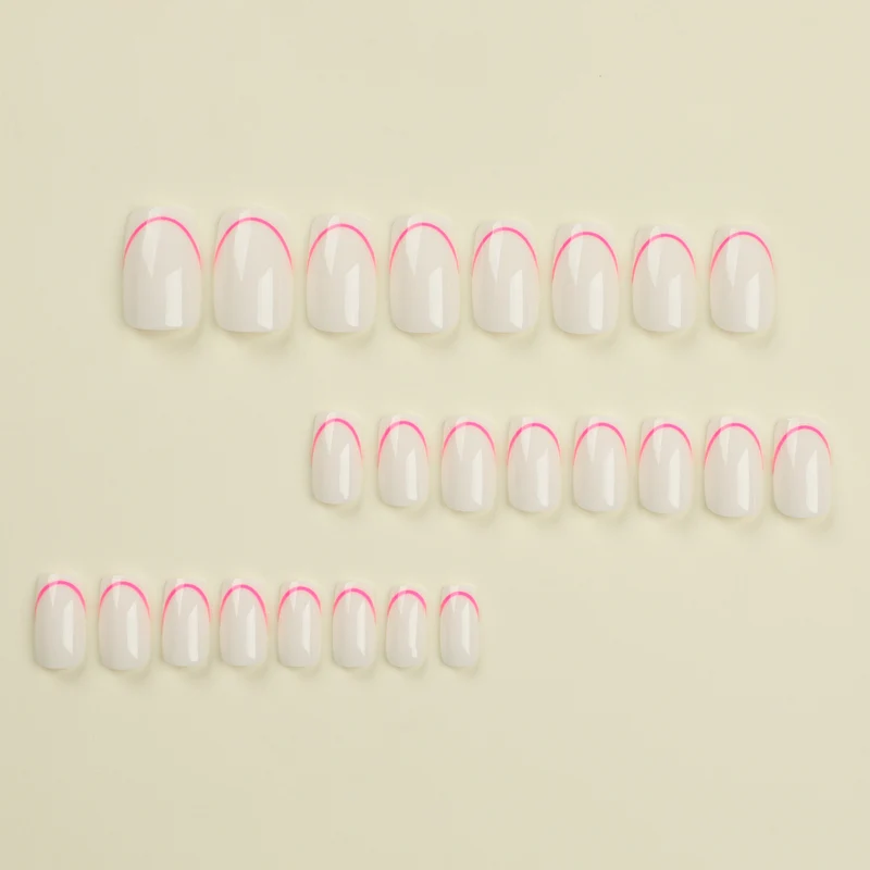 Stylish artificial nails with elegant French tip and modern accents Stornfield