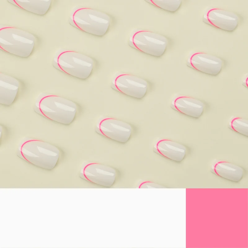 Stylish artificial nails with elegant French tip and modern accents Stornfield