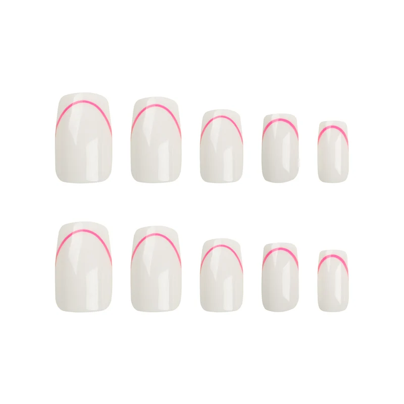 Stylish artificial nails with elegant French tip and modern accents Stornfield