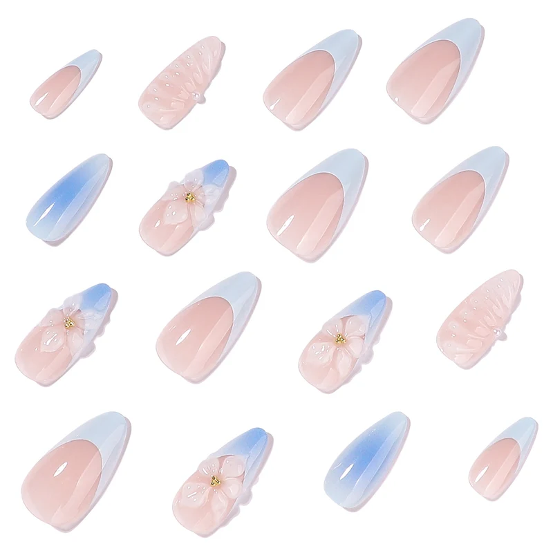 Stiletto nails with floral design and glitter accents Stornfield