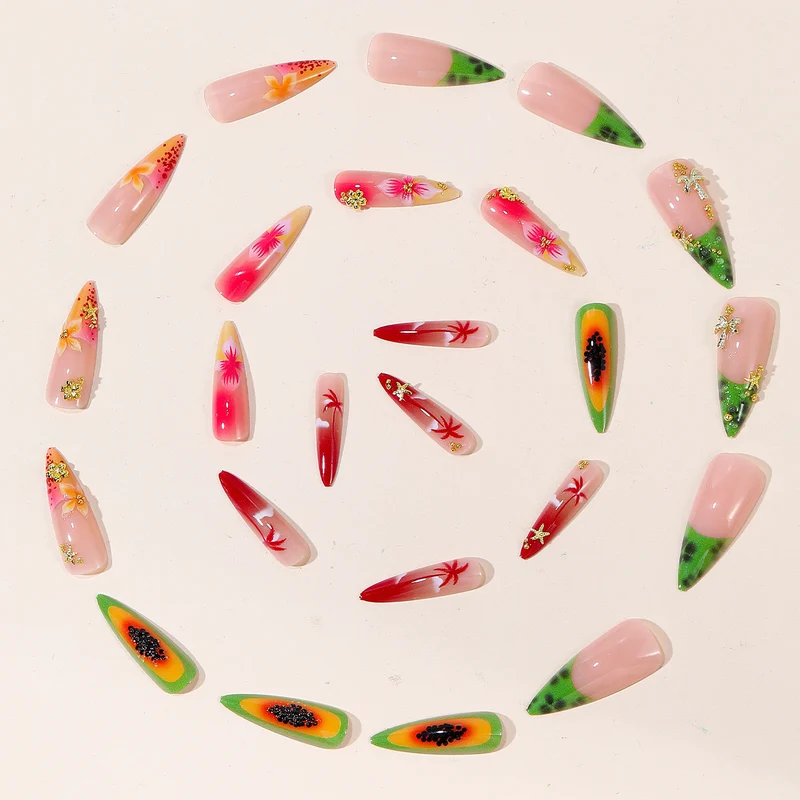 Tropisches Floral Nagelkunstset Karnz